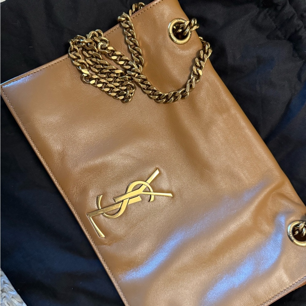 Saint Laurent Tan Suede Chain Strap Shoulder Bag - Picture 7 of 10